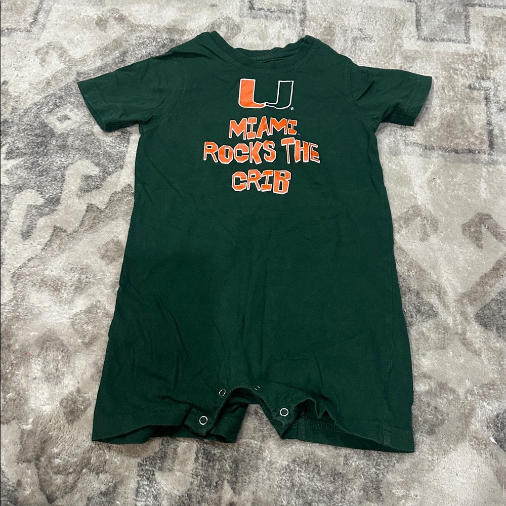 NCAA University of Miami Baby Onesie Size 24 months